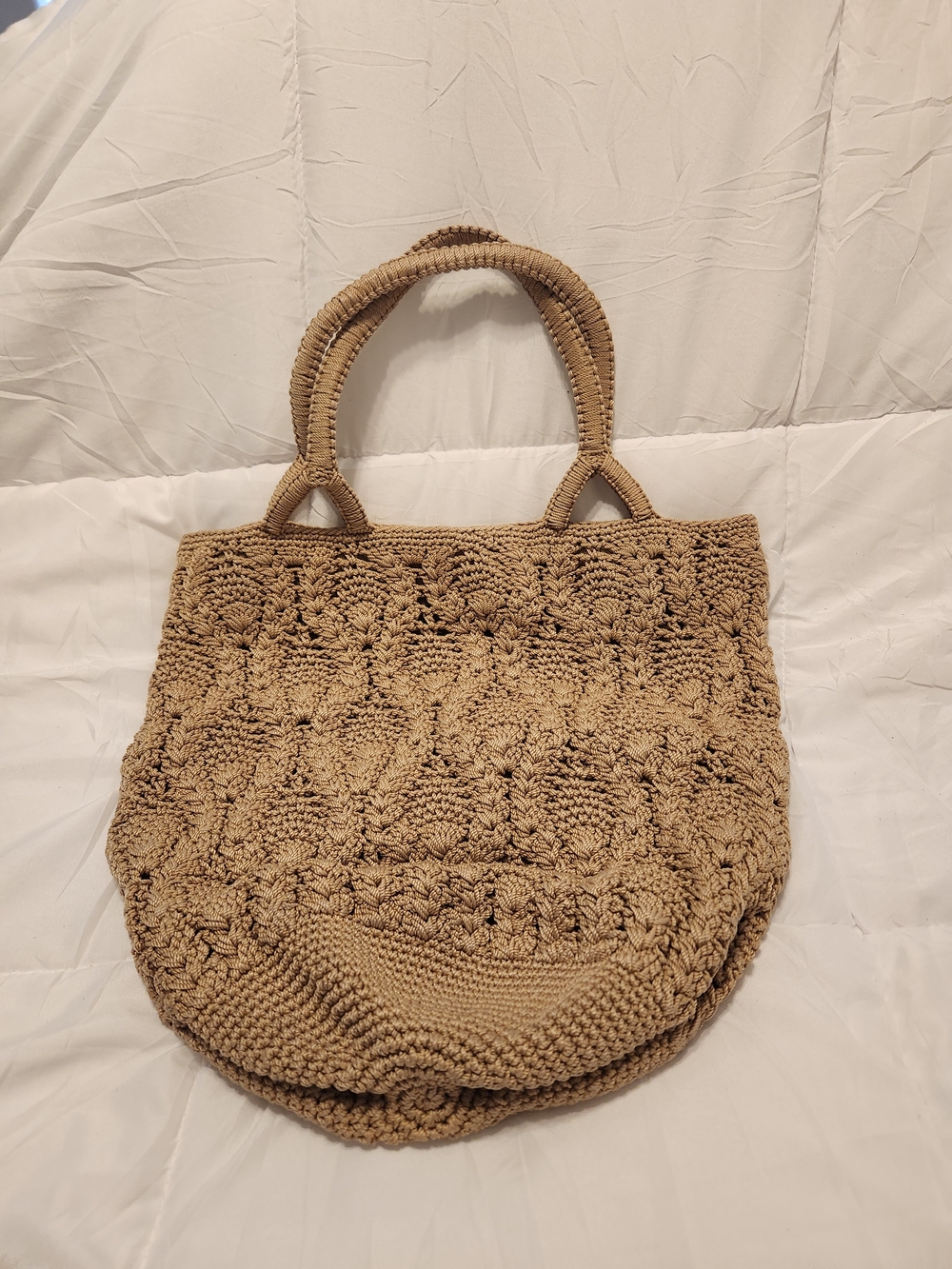 The Sak Crochet Tote Bag in Tan